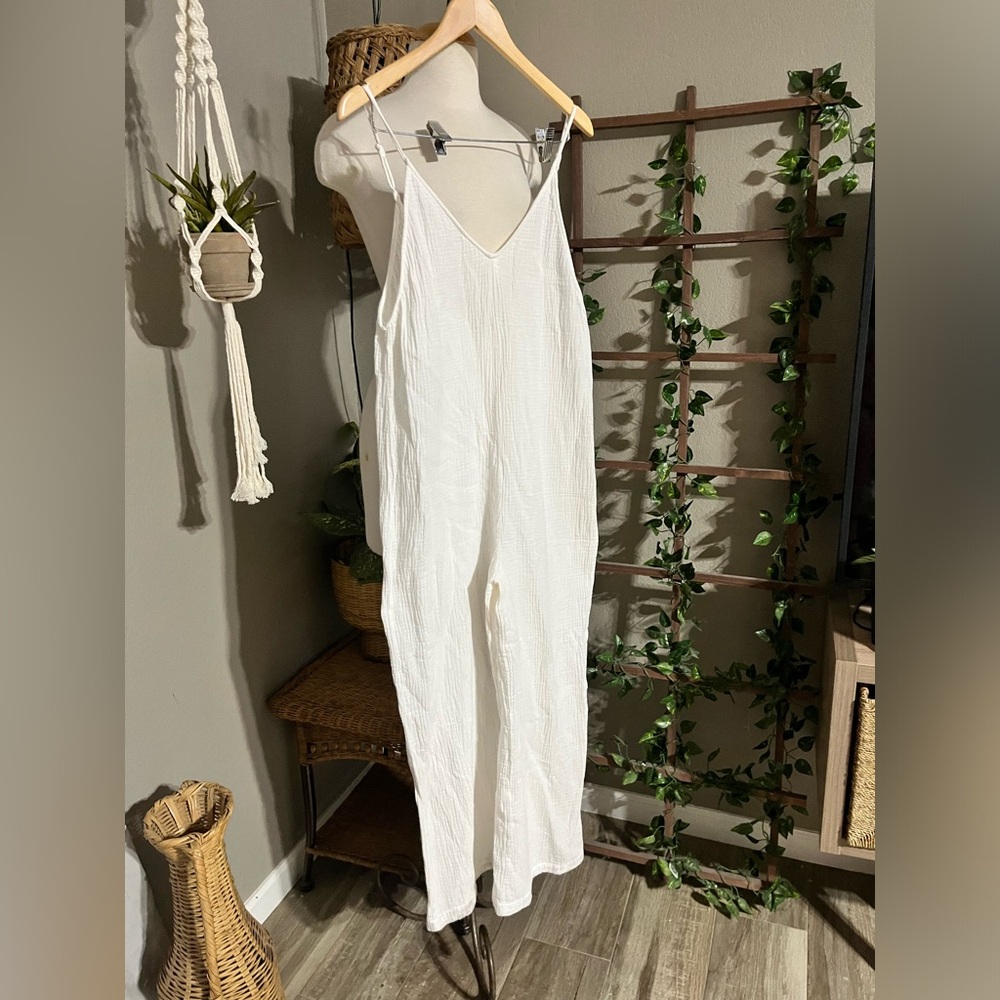 ONIA
Cotton-gauze Wide-leg Jumpsuit In White - Picture 3 of 8